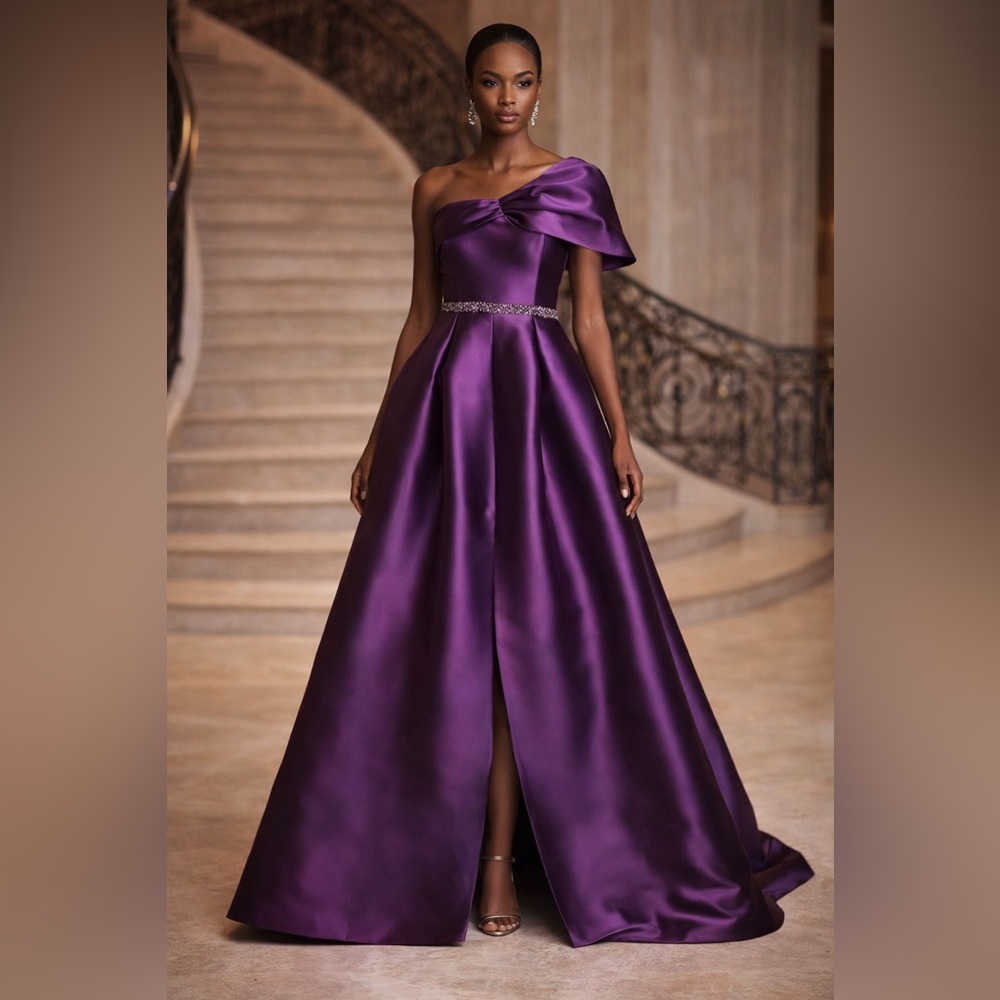 NWT Sachin & Babi‎ Delilah One-Shoulder Violet Gown  Nordstrom $1095 - 8